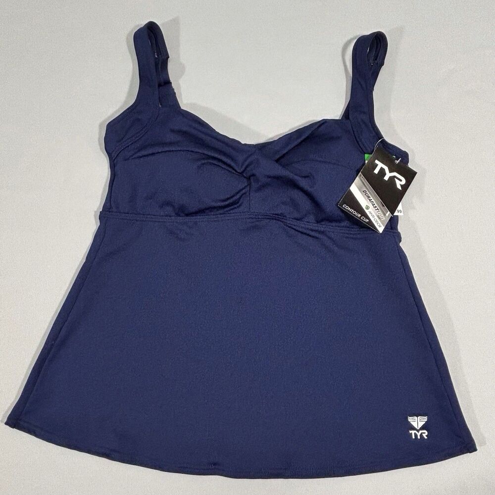 TYR Durafast Elite Twisted Bra Swim Tankini Women’s 10 Blue NWT Beach Resort